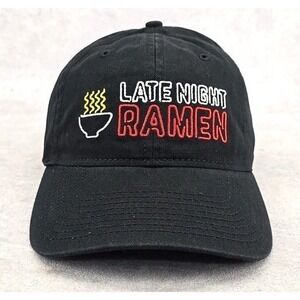 Top Ramen Late Night Ramen Embroidered Black Baseball Cap H3‎ Headwear